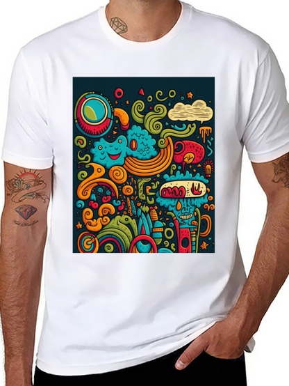 Funky Doodle Art Black T-Shirt