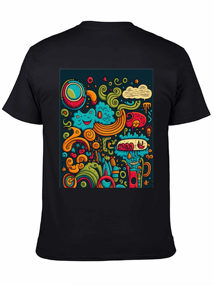 Funky Doodle Art Black T-Shirt