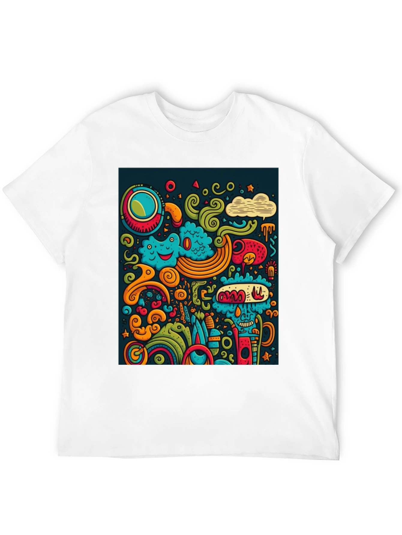 Funky Doodle Art Black T-Shirt