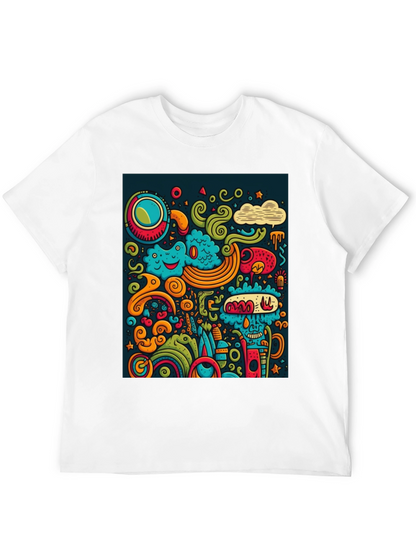Funky Doodle Art Black T-Shirt