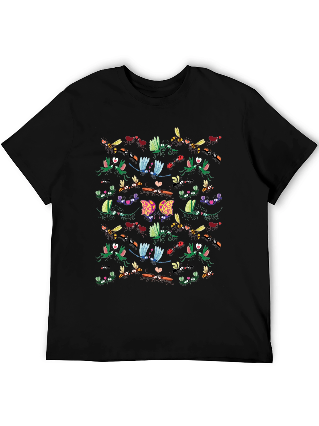 Insect Love Graphic Tee - Black Cotton Blend