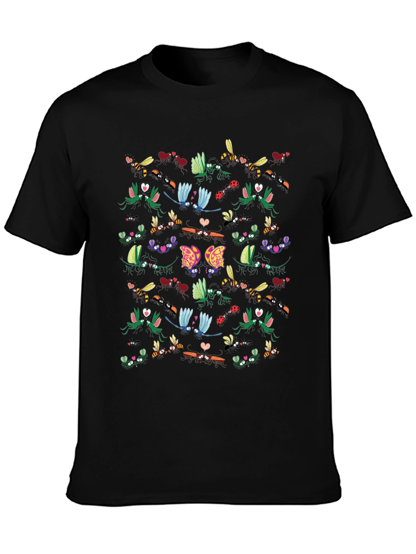 Insect Love Graphic Tee - Black Cotton Blend