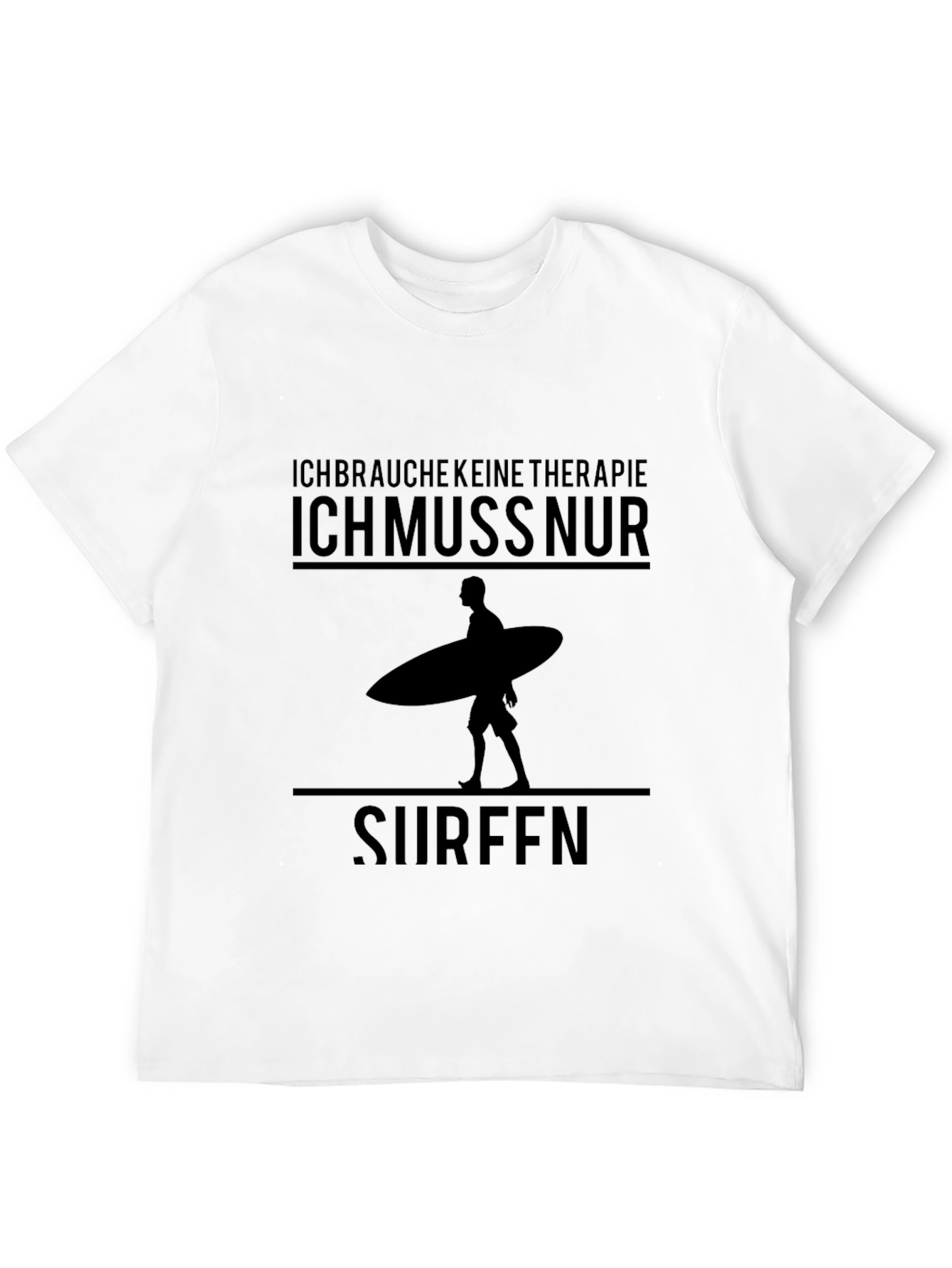 Ich Muss Nur Surfen Graphic Tee - Black