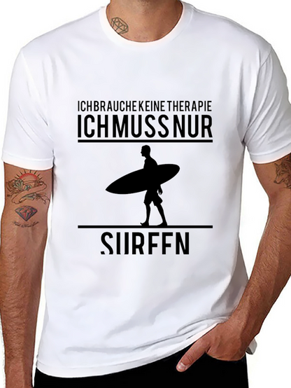 Ich Muss Nur Surfen Graphic Tee - Black