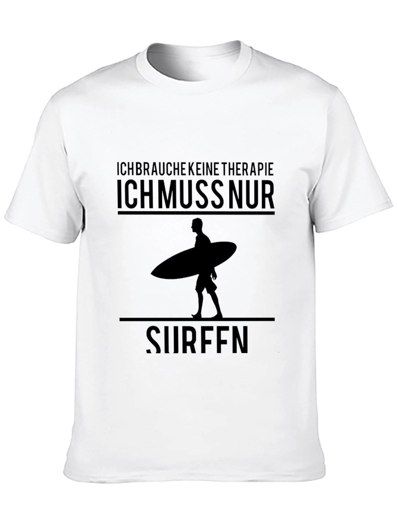 Ich Muss Nur Surfen Graphic Tee - Black
