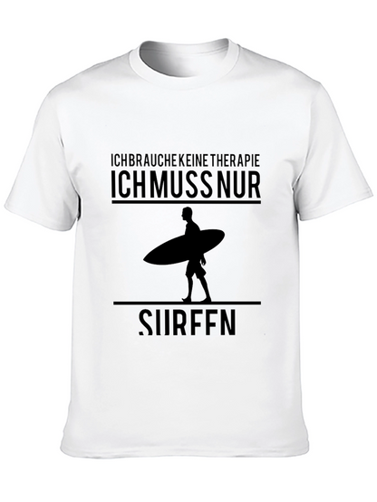 Ich Muss Nur Surfen Graphic Tee - Black