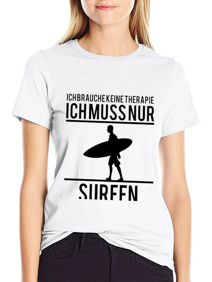Ich Muss Nur Surfen Graphic Tee - Black