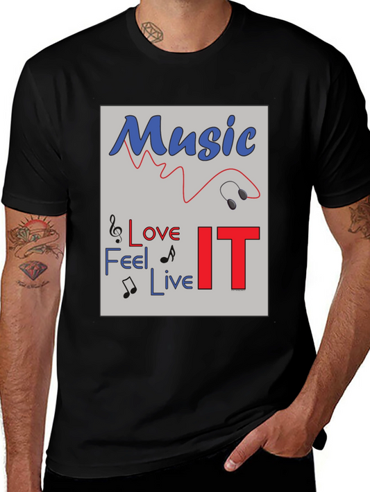 Music Lover Graphic Tee - Feel Love Live IT