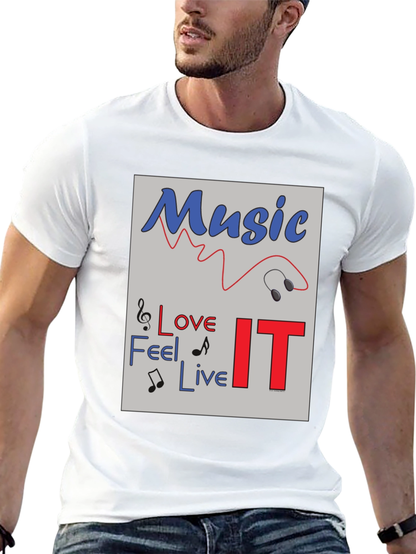 Music Lover Graphic Tee - Feel Love Live IT