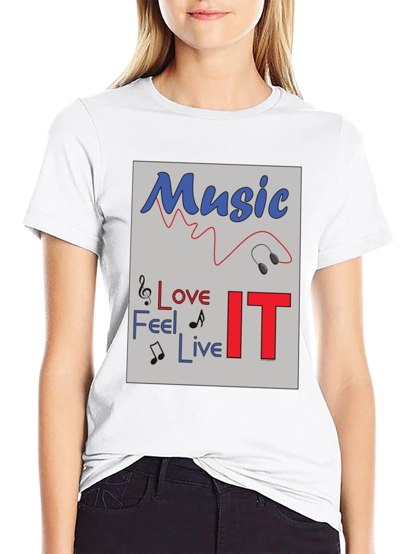 Music Lover Graphic Tee - Feel Love Live IT