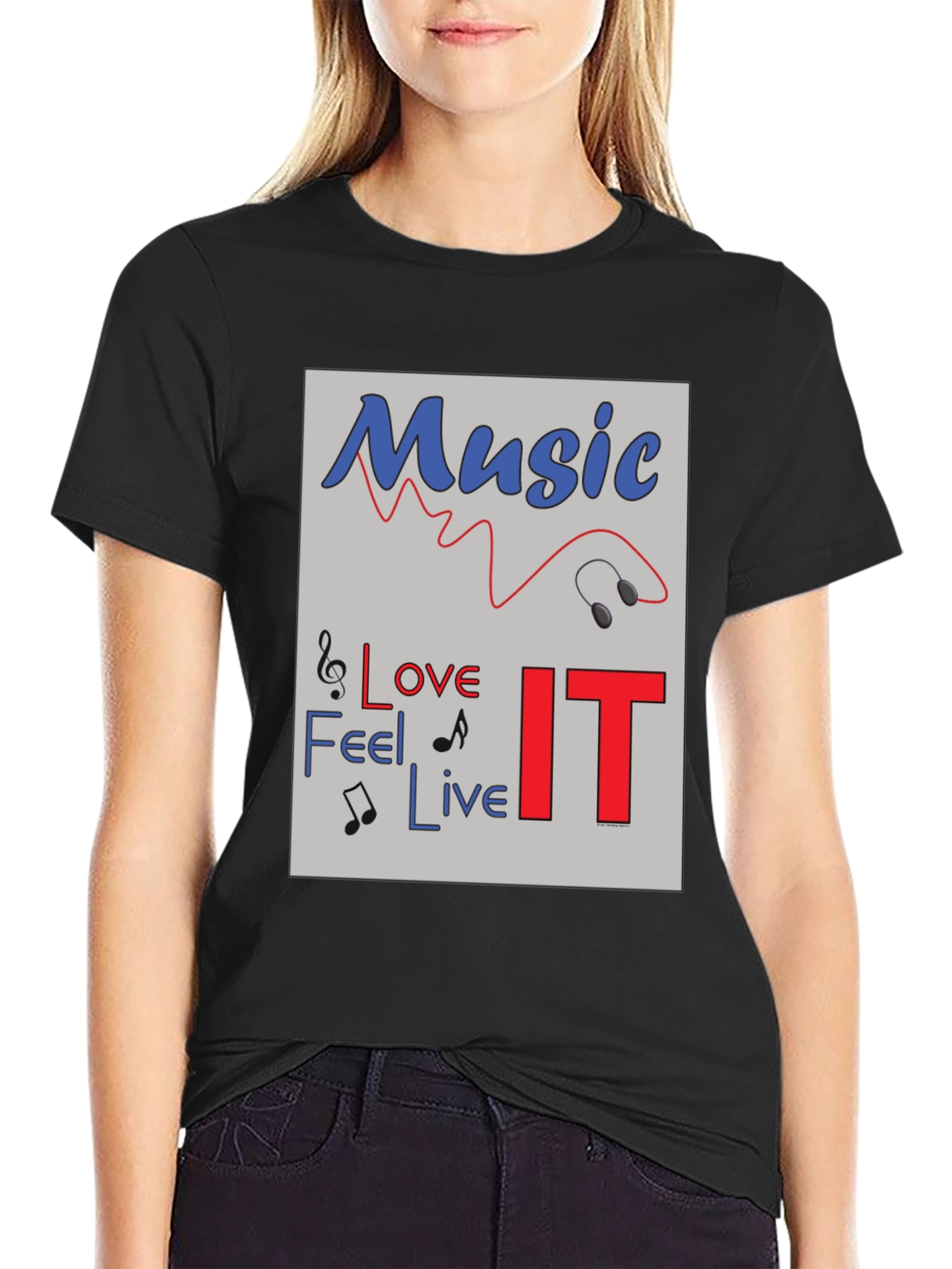 Music Lover Graphic Tee - Feel Love Live IT