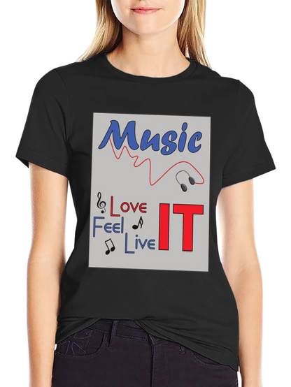 Music Lover Graphic Tee - Feel Love Live IT