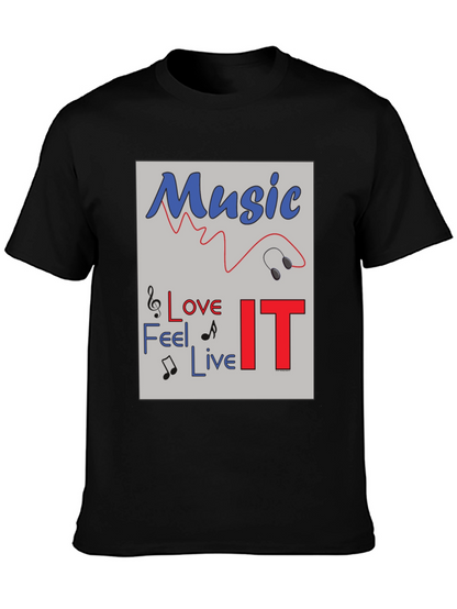 Music Lover Graphic Tee - Feel Love Live IT