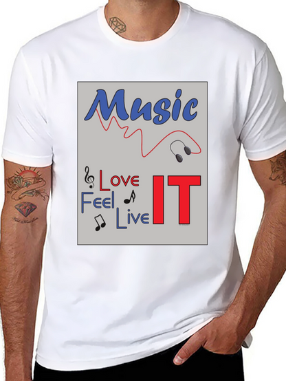 Music Lover Graphic Tee - Feel Love Live IT