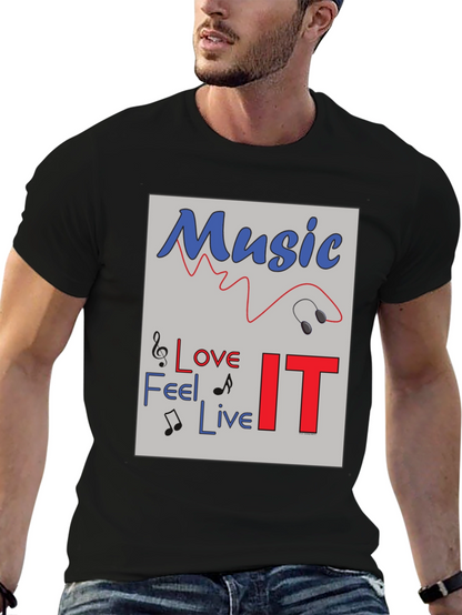 Music Lover Graphic Tee - Feel Love Live IT