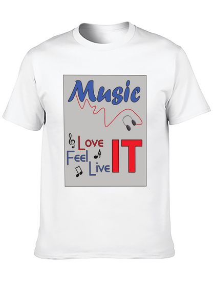 Music Lover Graphic Tee - Feel Love Live IT
