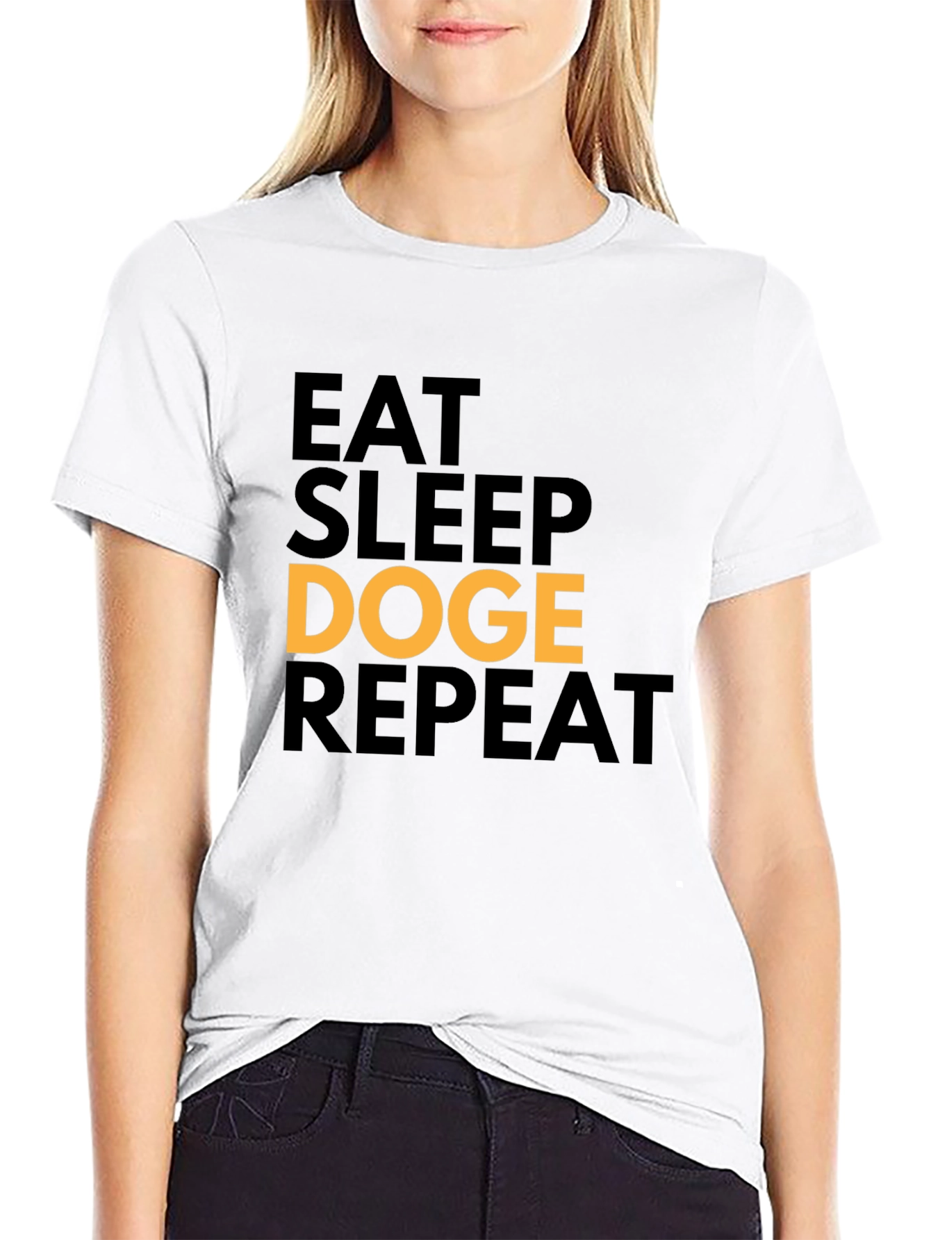 Eat Sleep Doge Repeat Black T-Shirt