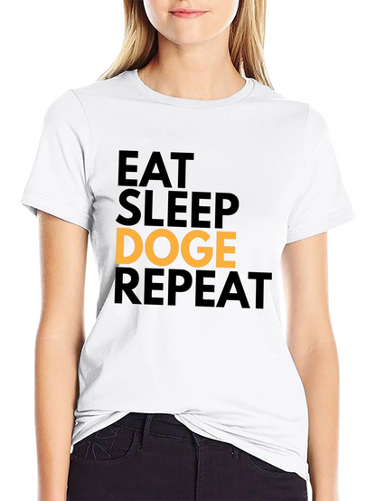 Eat Sleep Doge Repeat Black T-Shirt
