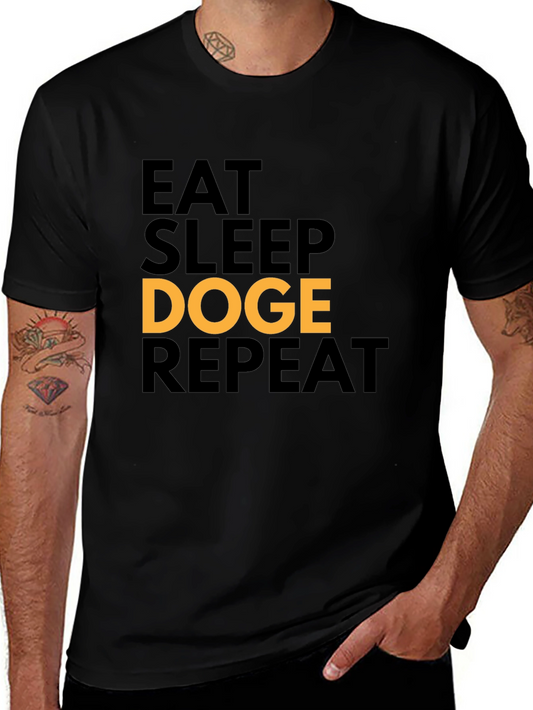 Eat Sleep Doge Repeat Black T-Shirt
