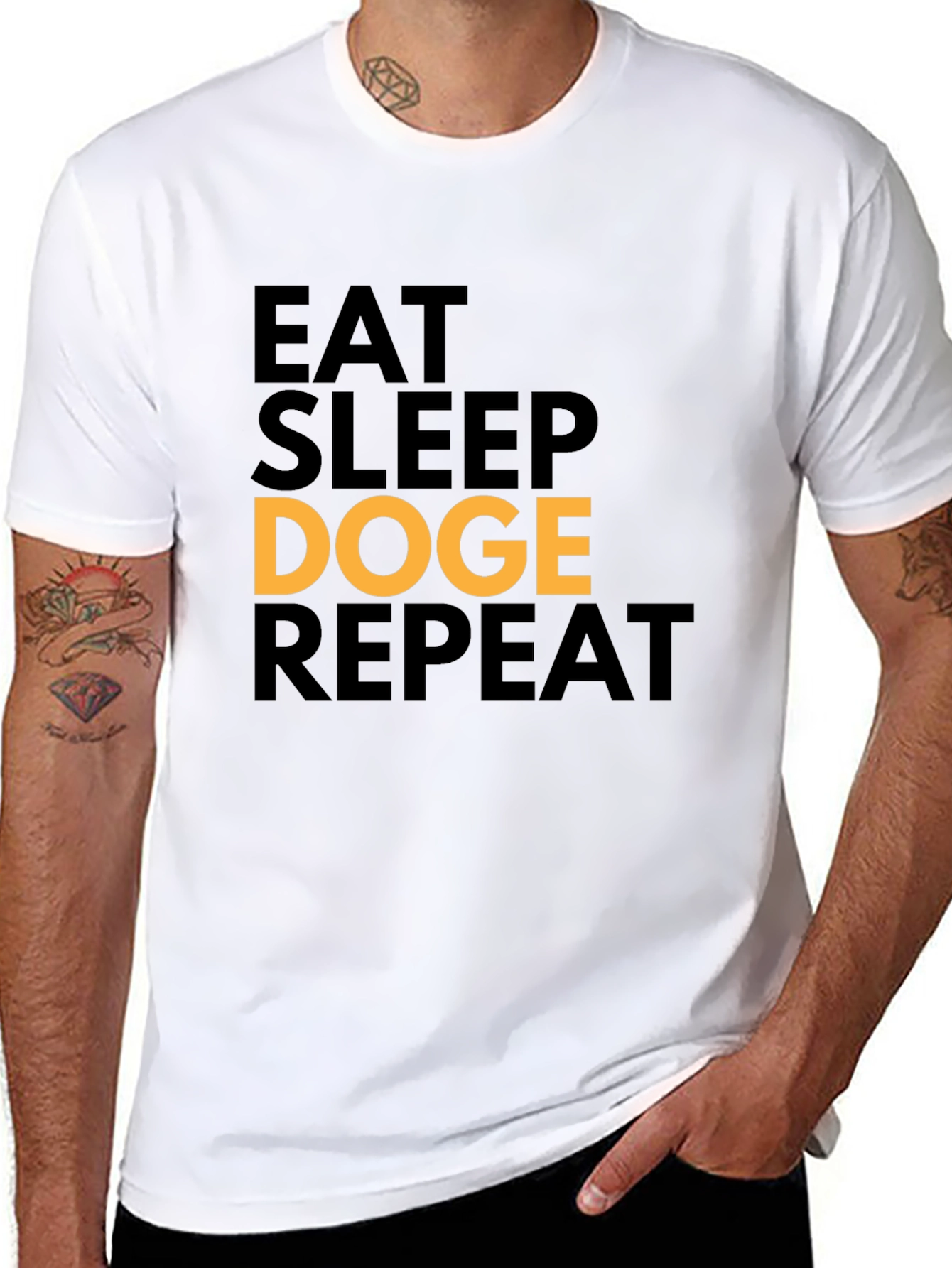 Eat Sleep Doge Repeat Black T-Shirt