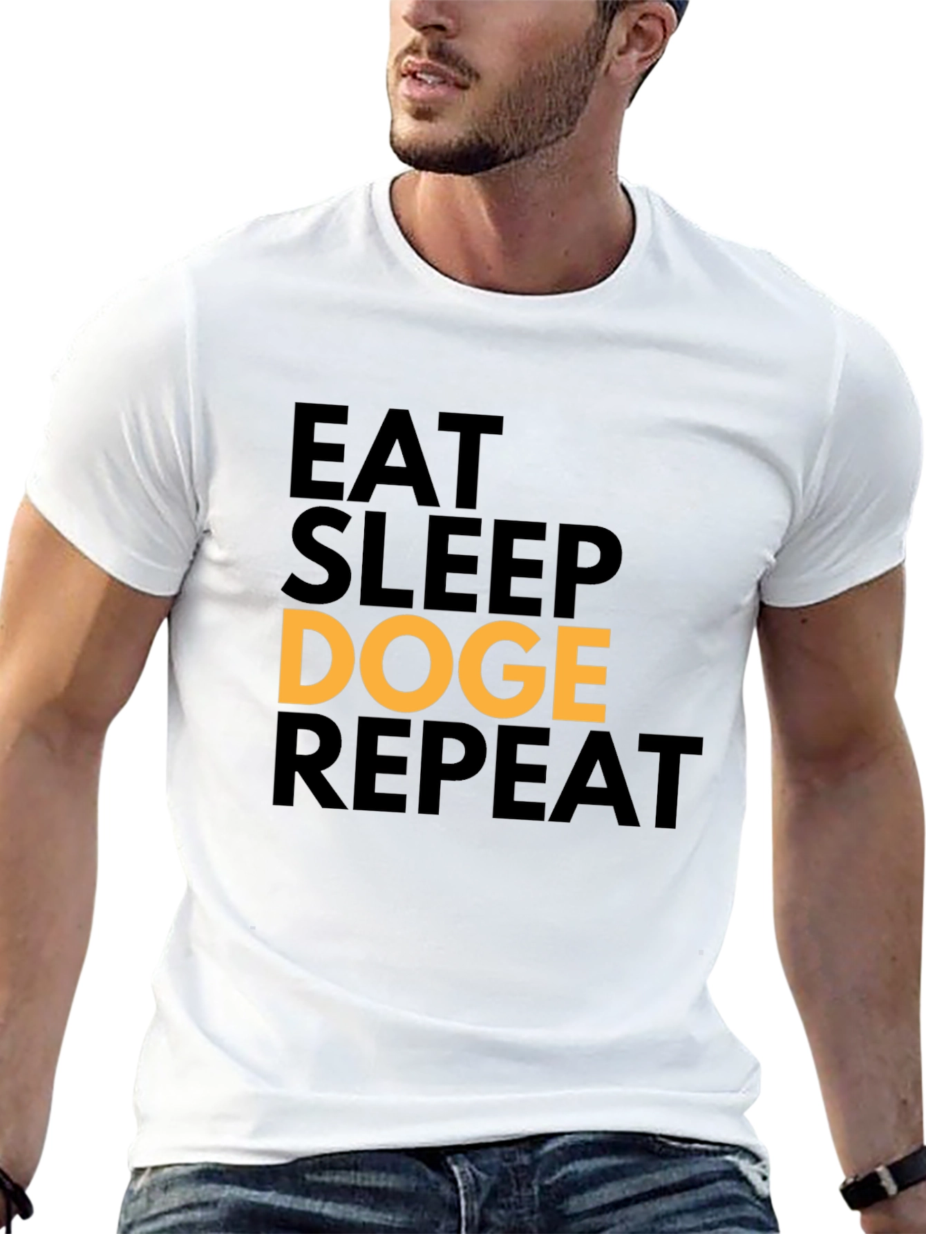 Eat Sleep Doge Repeat Black T-Shirt