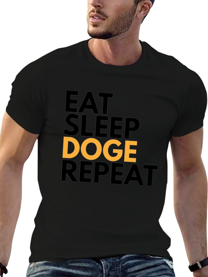 Eat Sleep Doge Repeat Black T-Shirt