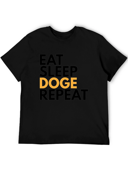 Eat Sleep Doge Repeat Black T-Shirt
