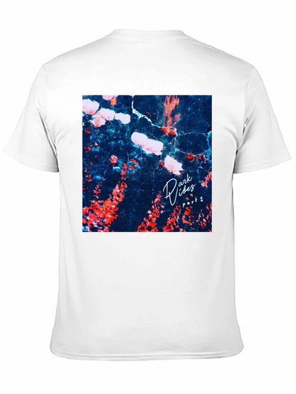 Dark Vibes Graphic Tee - Black Cotton Casual