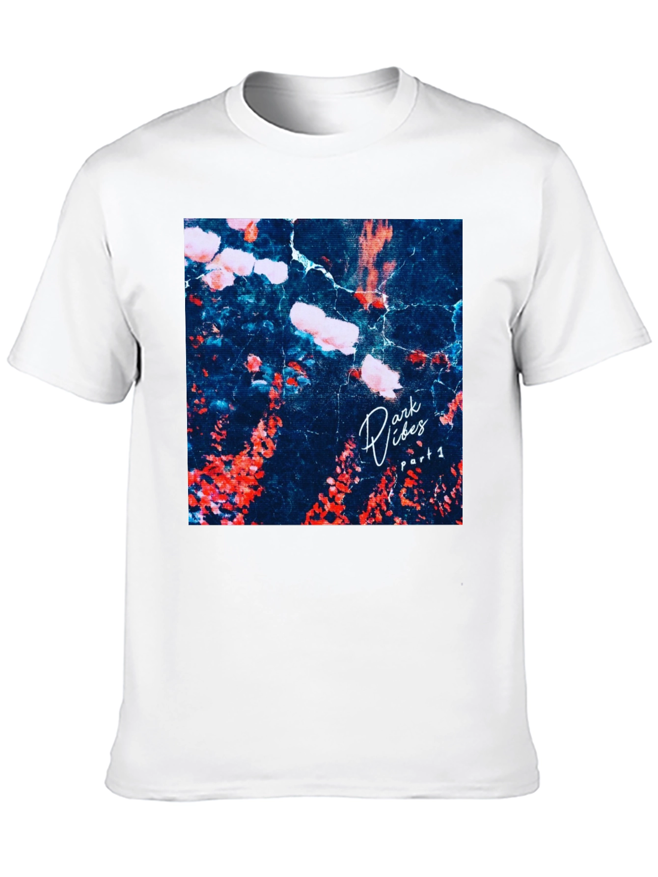 Dark Vibes Graphic Tee - Black Cotton Casual
