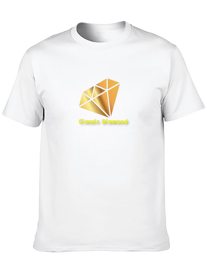 Classic Diamond Graphic Tee - Black Cotton T-Shirt