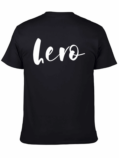 Stylish Black T-Shirt with Hero Print