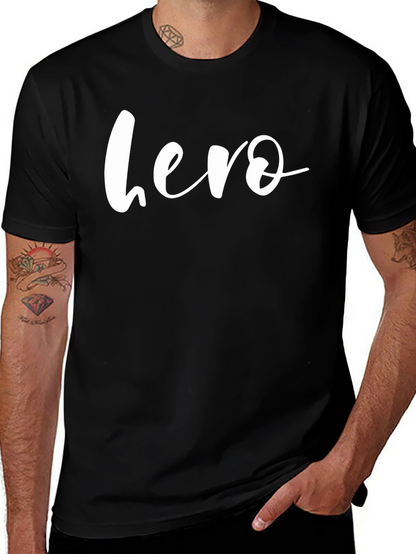 Stylish Black T-Shirt with Hero Print