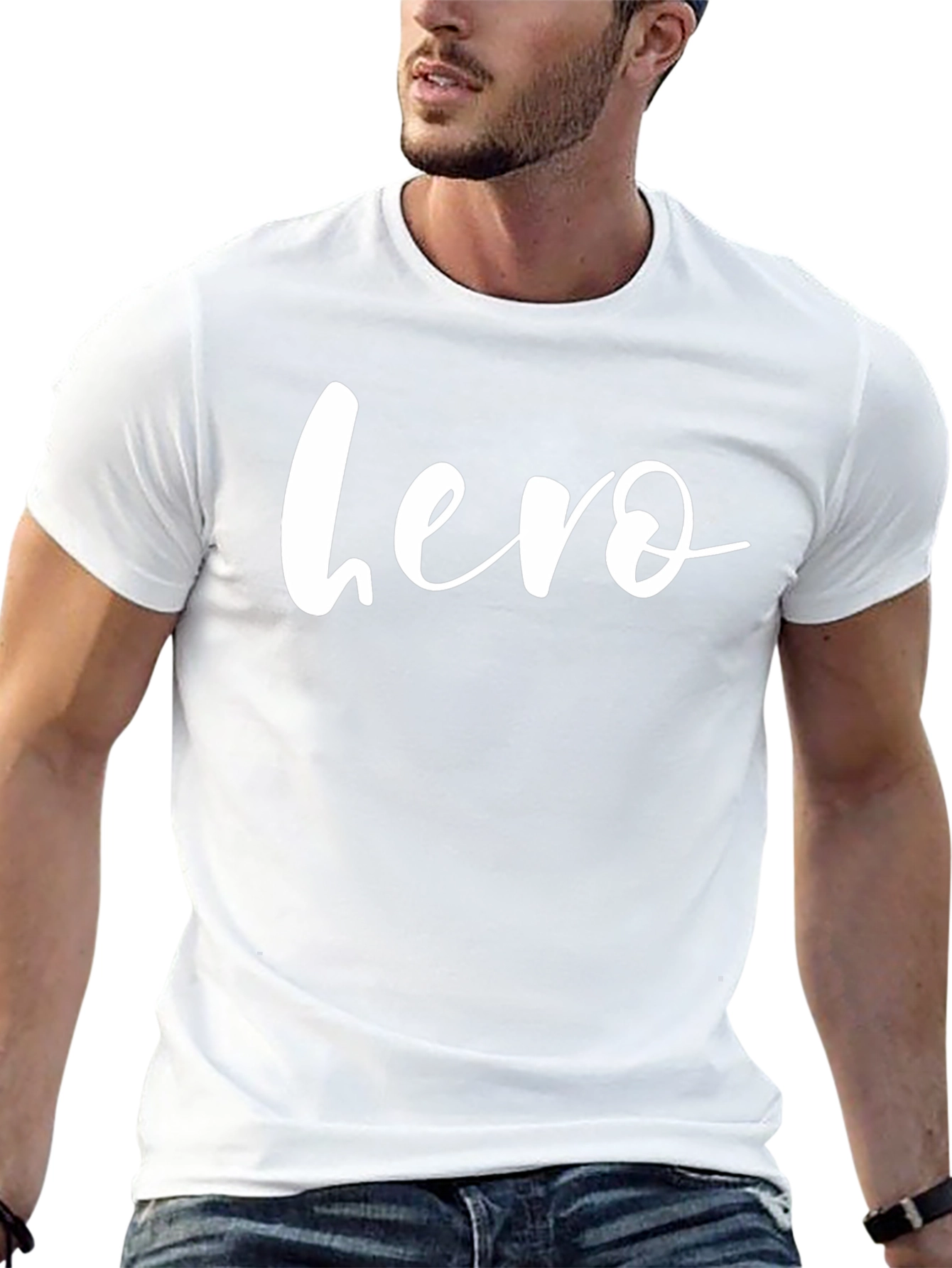 Stylish Black T-Shirt with Hero Print