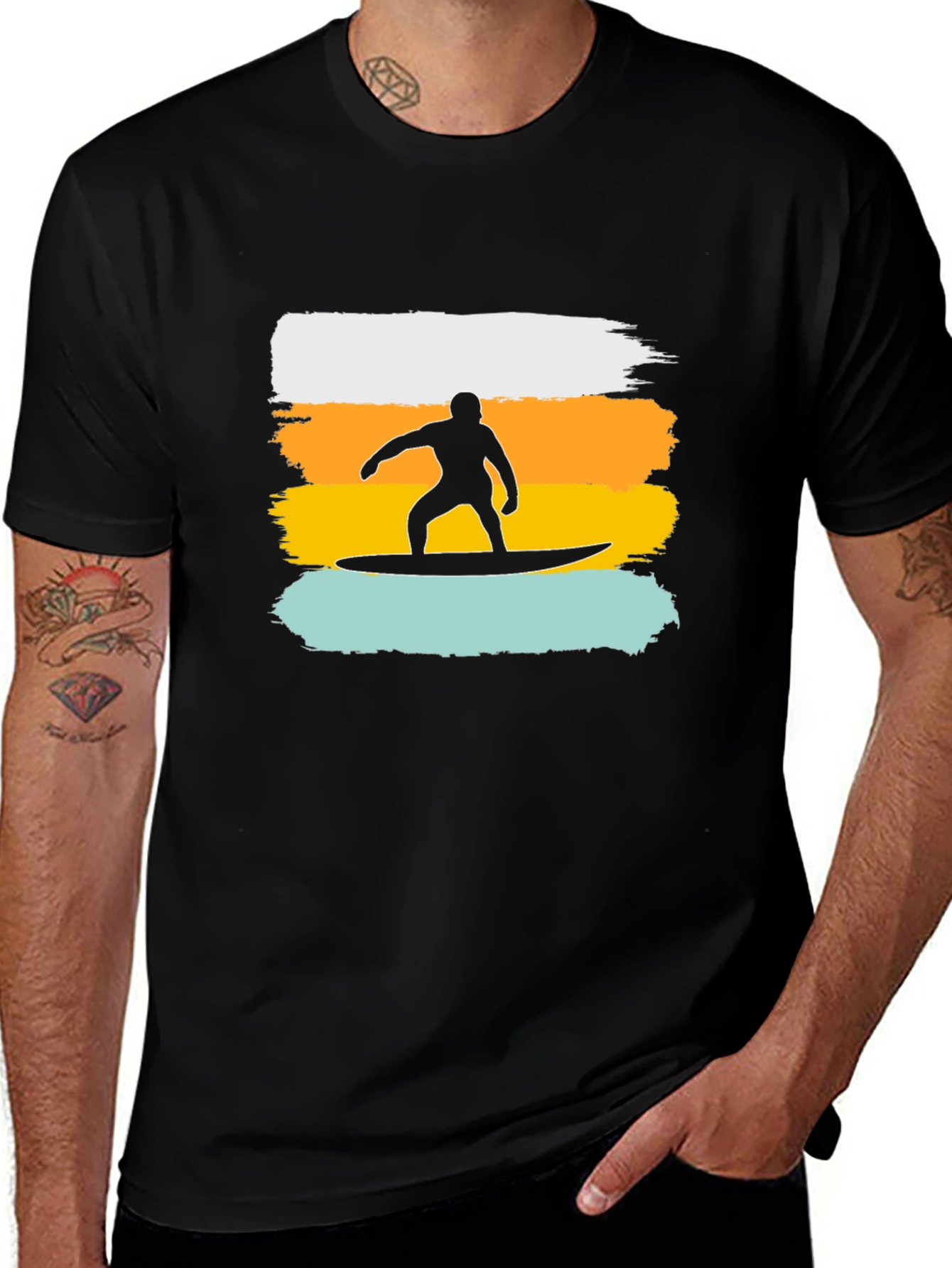 Surfer Silhouette Graphic T-Shirt