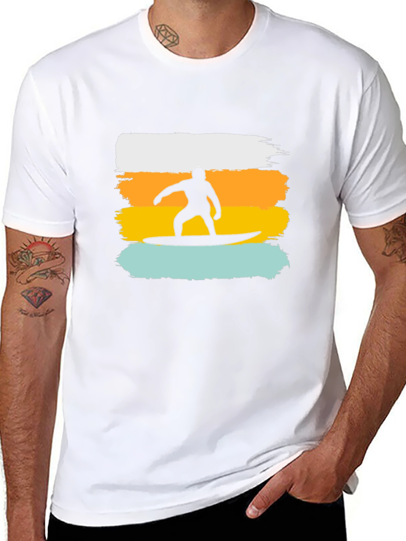 Surfer Silhouette Graphic T-Shirt