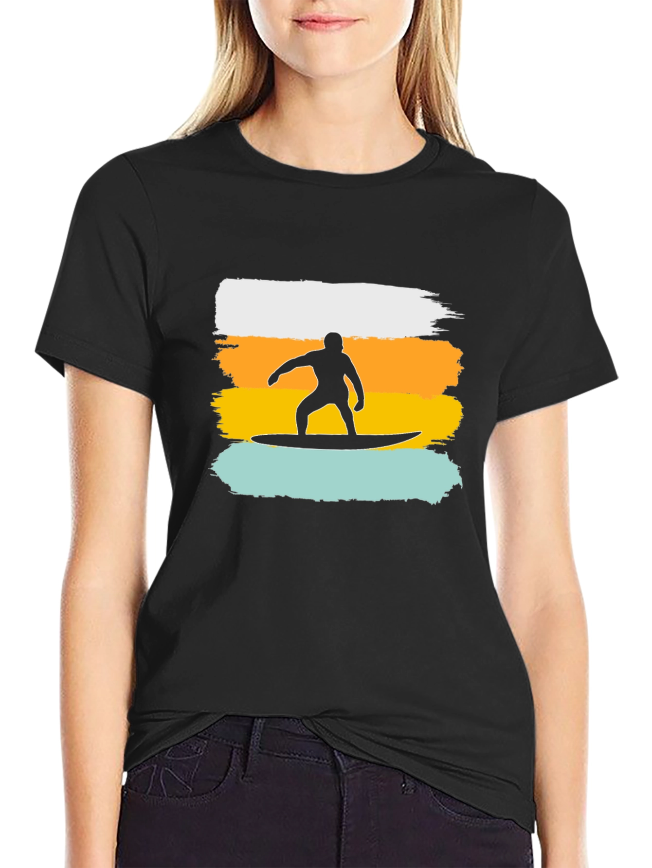 Surfer Silhouette Graphic T-Shirt
