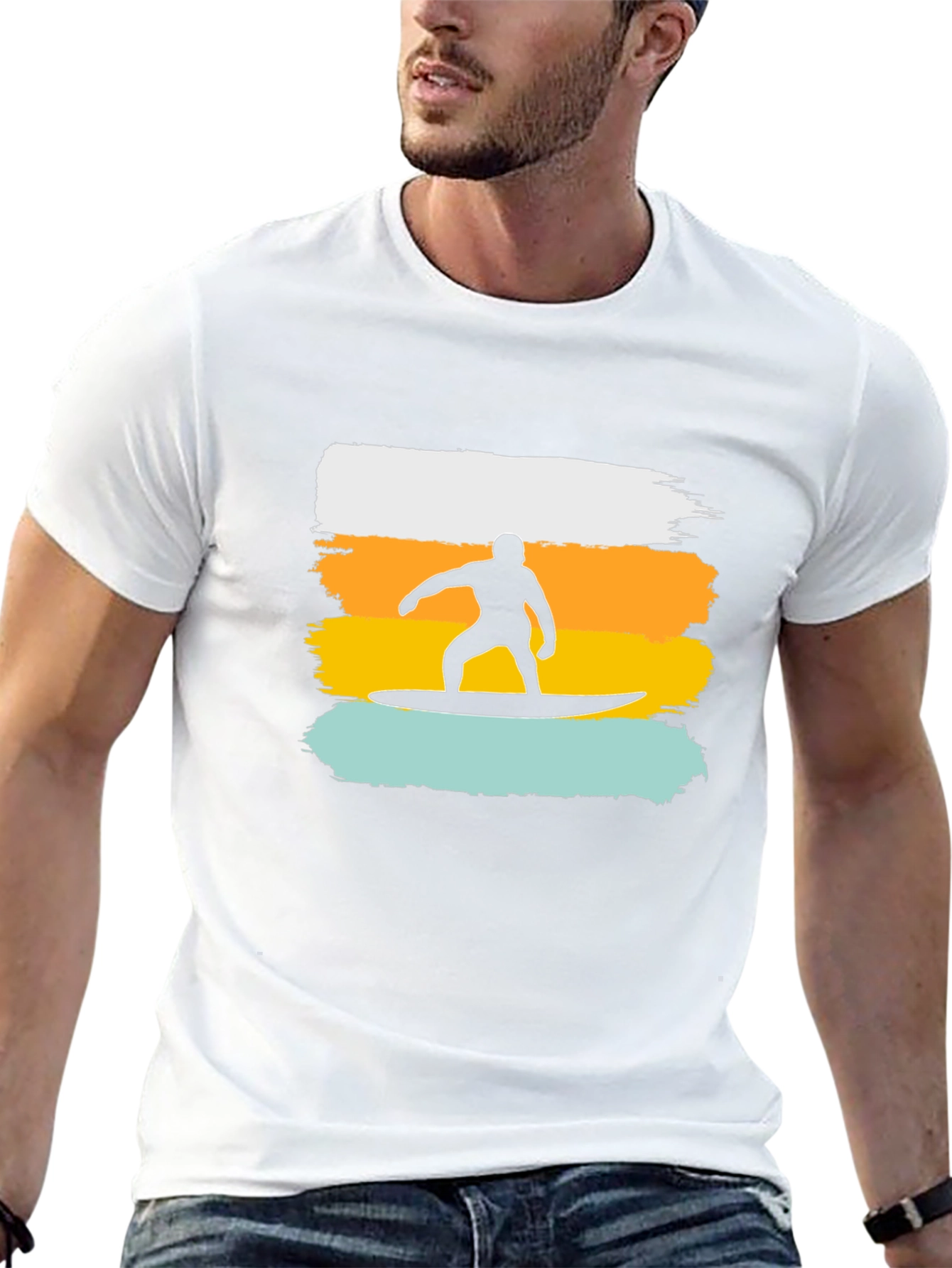 Surfer Silhouette Graphic T-Shirt
