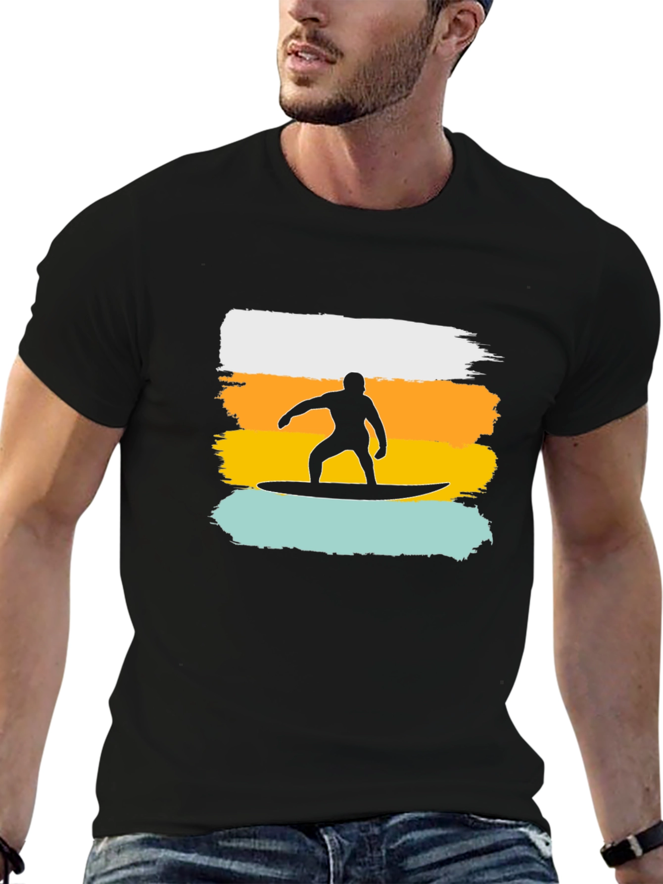 Surfer Silhouette Graphic T-Shirt