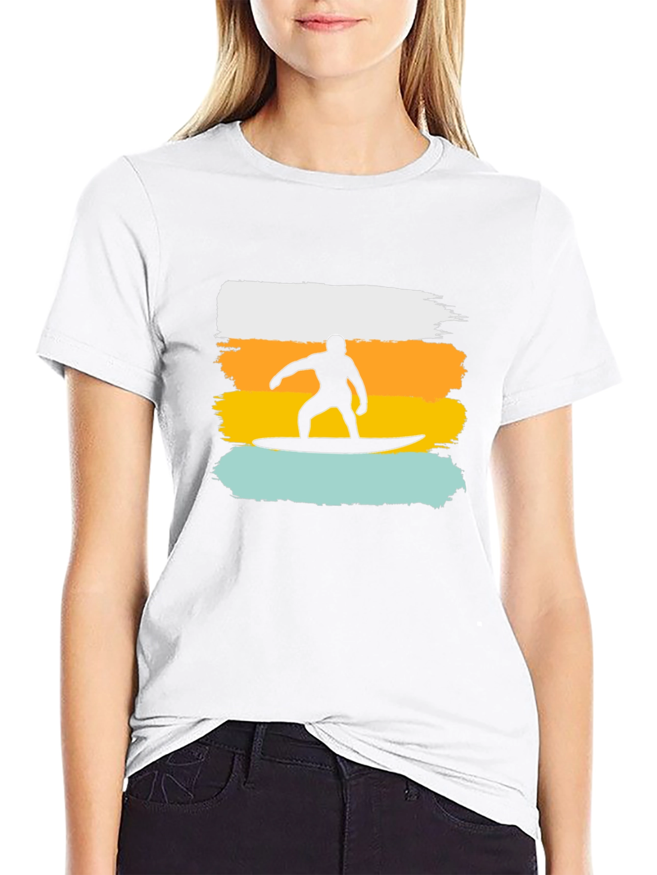 Surfer Silhouette Graphic T-Shirt