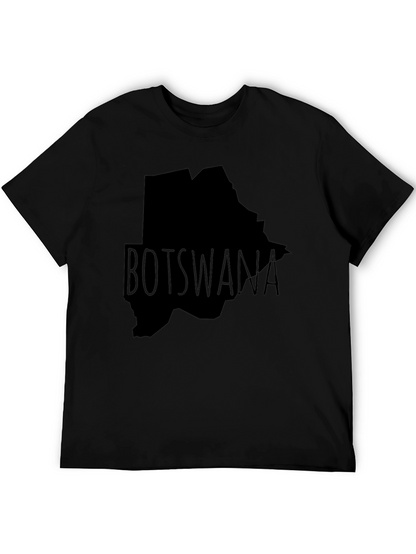 Botswana Map Graphic T-Shirt - Black
