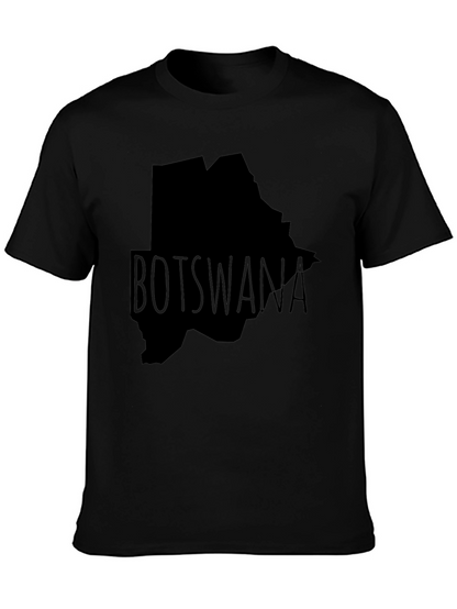 Botswana Map Graphic T-Shirt - Black