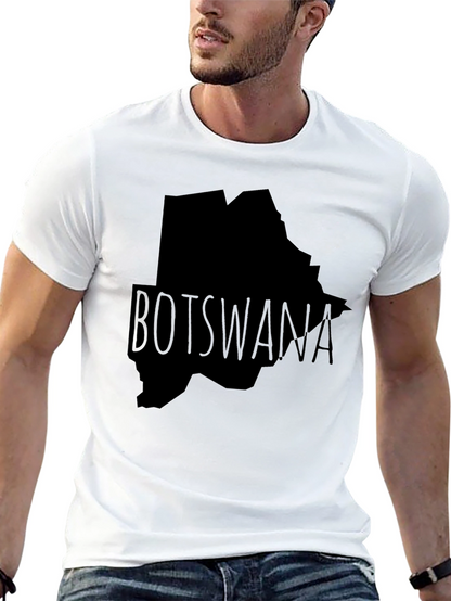 Botswana Map Graphic T-Shirt - Black