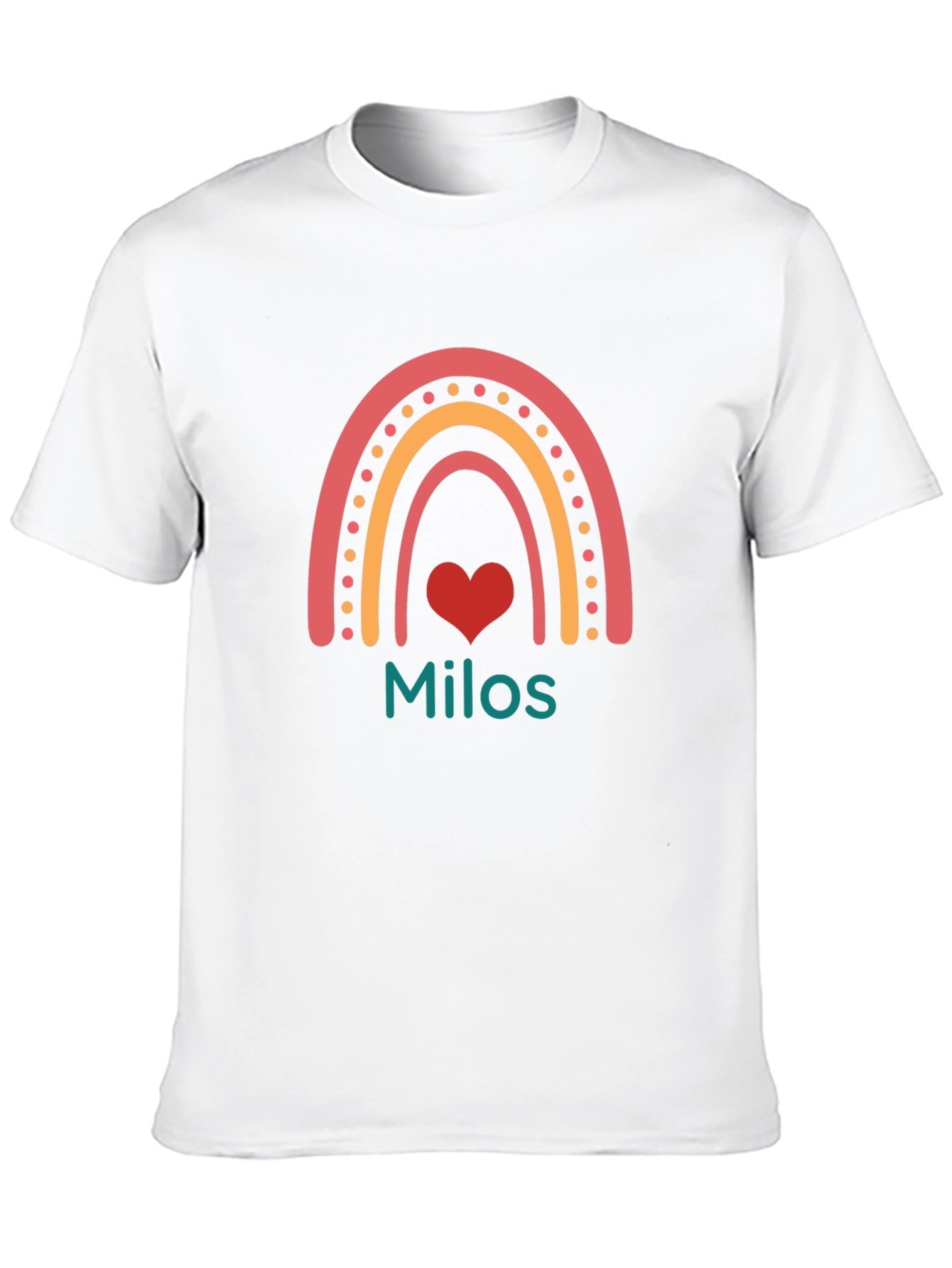 Rainbow Milos Personalized Black T-Shirt