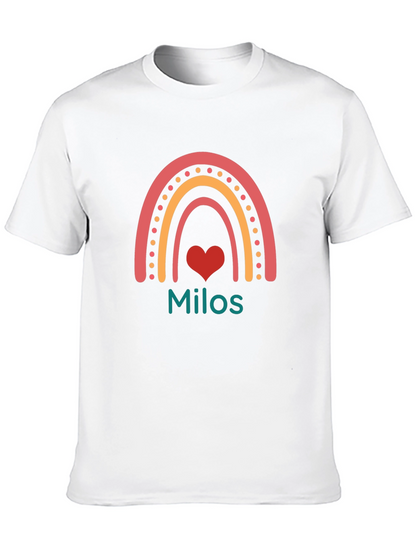 Rainbow Milos Personalized Black T-Shirt
