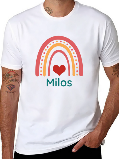 Rainbow Milos Personalized Black T-Shirt