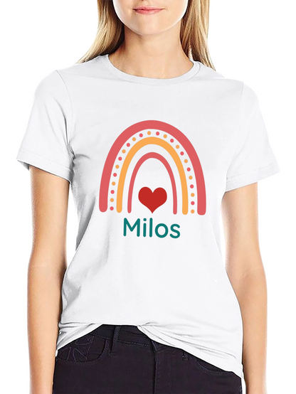 Rainbow Milos Personalized Black T-Shirt
