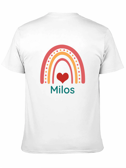 Rainbow Milos Personalized Black T-Shirt
