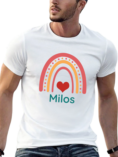 Rainbow Milos Personalized Black T-Shirt