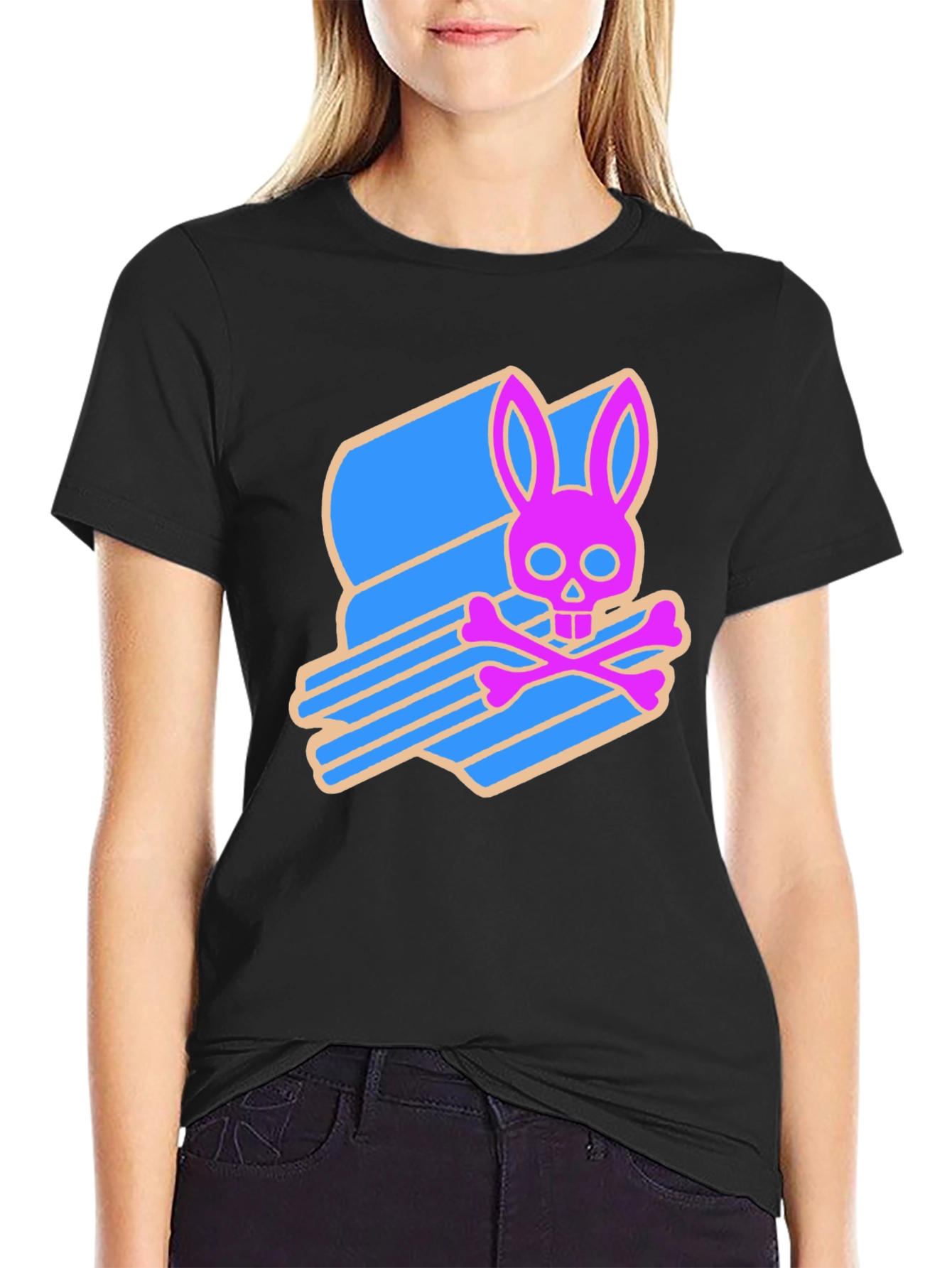 Edgy Bunny Skull Tee - Cool & Unique