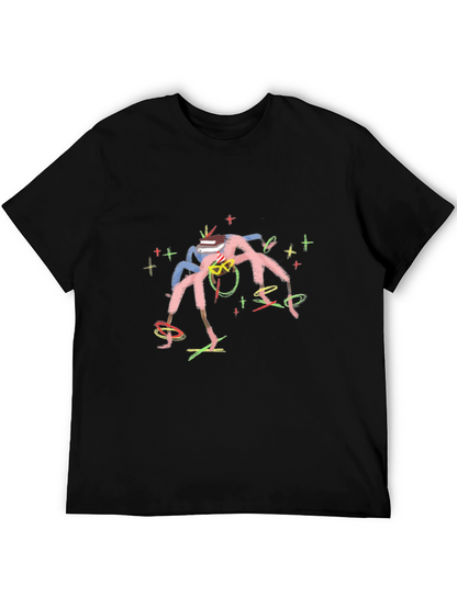 Abstract Art Graphic Print Black T-Shirt